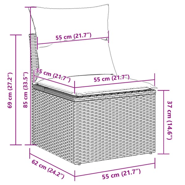 Soffset 6 st Beige konstrotting