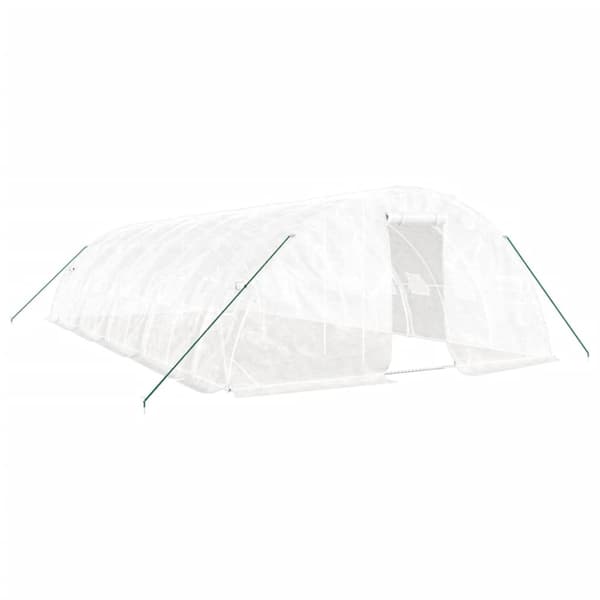 Växthus med stålram vit 50 m² 10x5x2,3 m