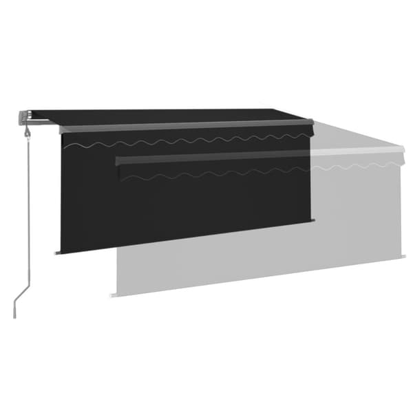 Automatiserad markis vindsensor rullgardin LED 3x2,5m antracit