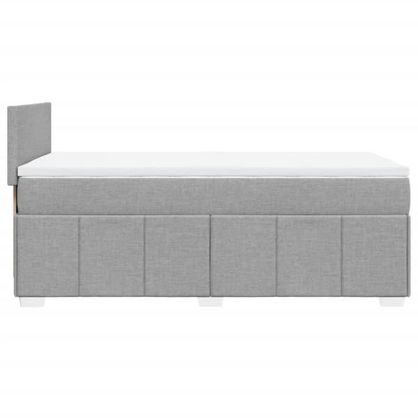 Ramsäng med madrass ljusgrå 100x200 cm tyg