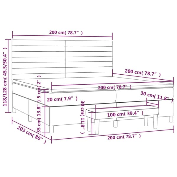 Ramsäng med madrass rosa 200x200 cm sammet