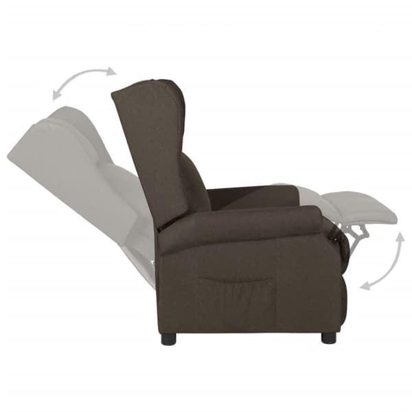 Reclinerfåtölj mörkbrun tyg