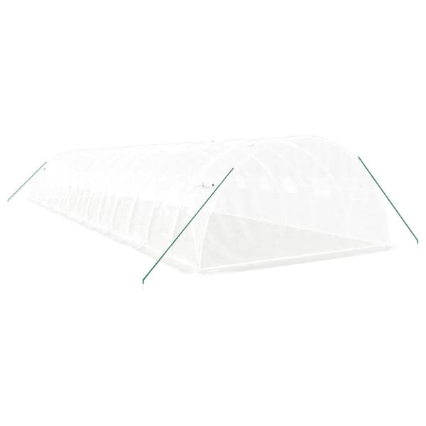 Växthus med stålram vit 56 m² 14x4x2 m