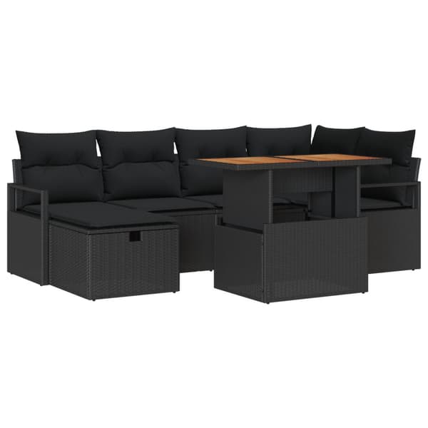 Trädgårdsoffset 7 pcs Svart konstrotting