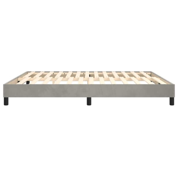 Boxspring-sängram ljusgrå 160x200 cm sammet