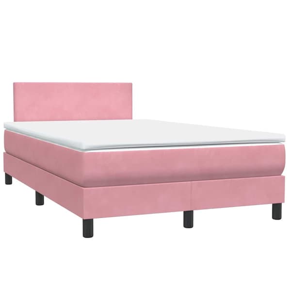Ramsäng med madrass rosa 120x220 cm sammet