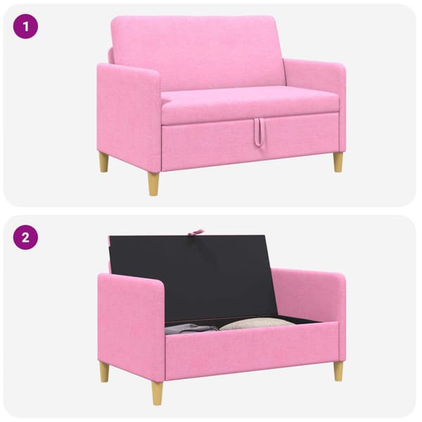 Soffa med förvaring Rosa 122 x 78 x 87 cm Polyester