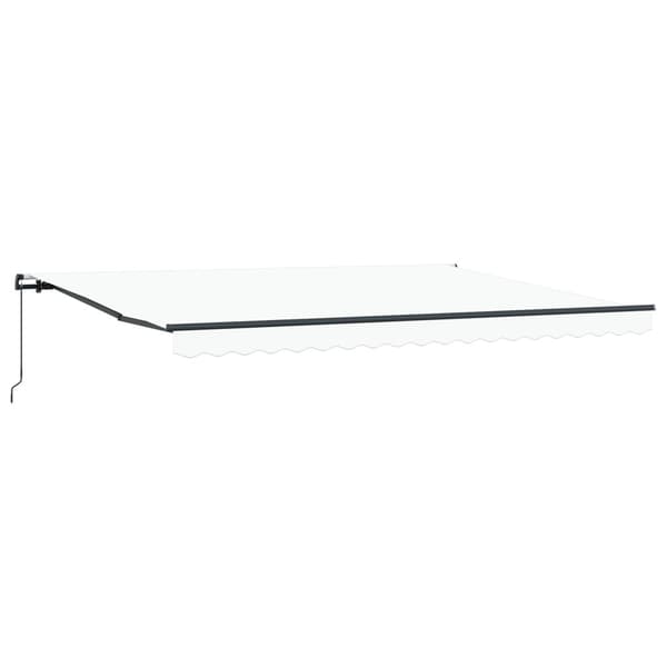 Utdragbar markis Vit 450 × 350 cm Polyester och aluminium