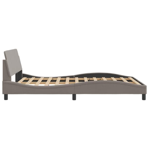 Bed Frame "Dover" Taupe 140x200 cm Fabric