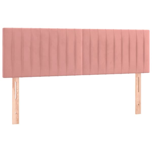 Ramsäng med madrass rosa 140x200 cm sammet