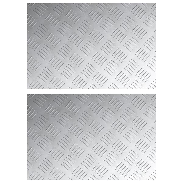 Trappsteg Rektangulär 2 pcs Silver 60 x 40 cm Aluminium