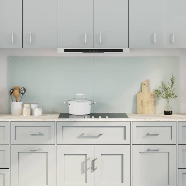 Köksskydd 2 pcs Vit 90 x 60 cm härdat glas