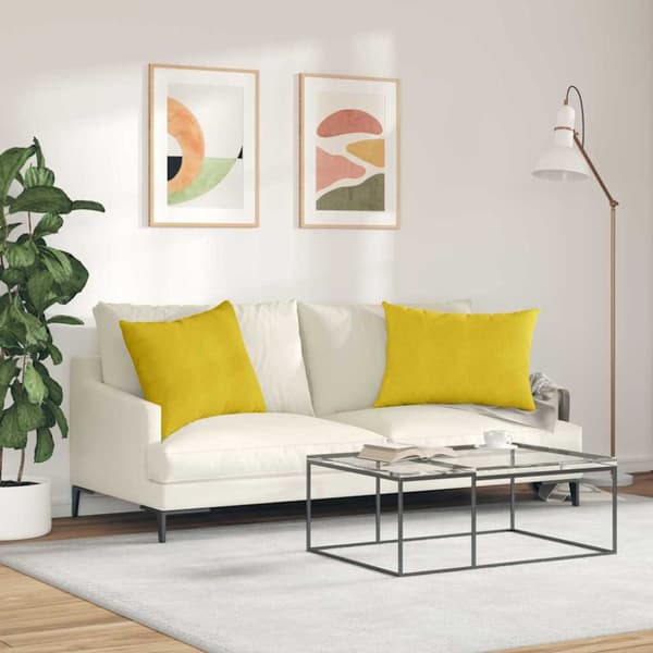 Sofakuddar 2 pcs Gul 70 x 50 cm Kordread tyg