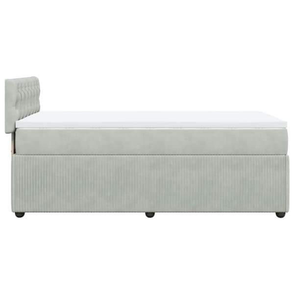 Ramsäng med madrass ljusgrå 80x200 cm sammet