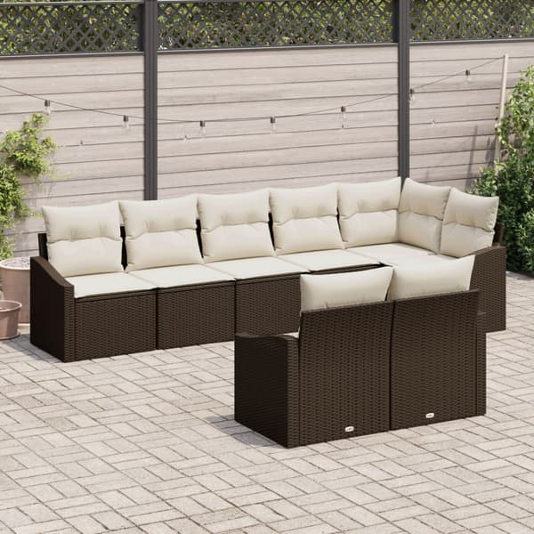 Soffset med kudde 8 pcs Brun konstrotting