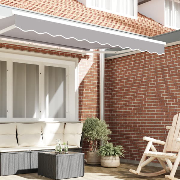 Markisvalance Ljusgrå 330 x 20 cm Kanvas