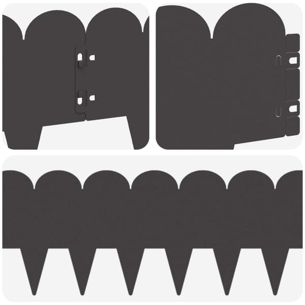 Kant för gräsmatta 10 pcs 103 x 20 cm Stål Svart