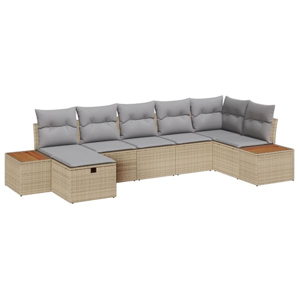 Trädgårdsoffset 8 st Beige konstrotting