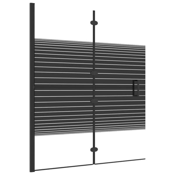 Duschvägg fällbar ESG 120x140 cm svart