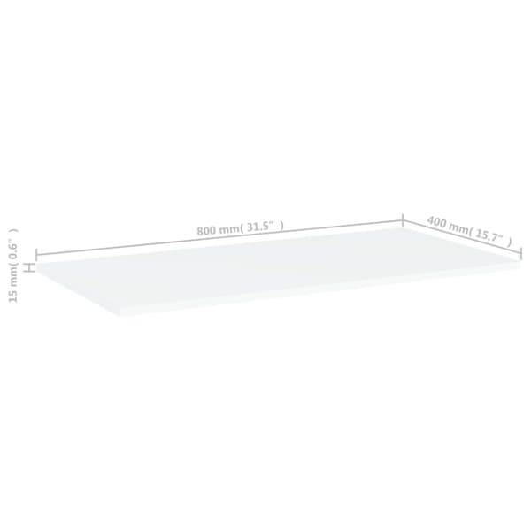 Hyllplan 4 st vit 80x40x1,5 cm konstruerat trä