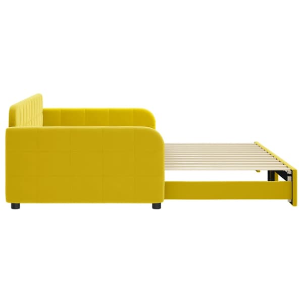 Dagbädd utdragbar gul 100x200 cm sammet