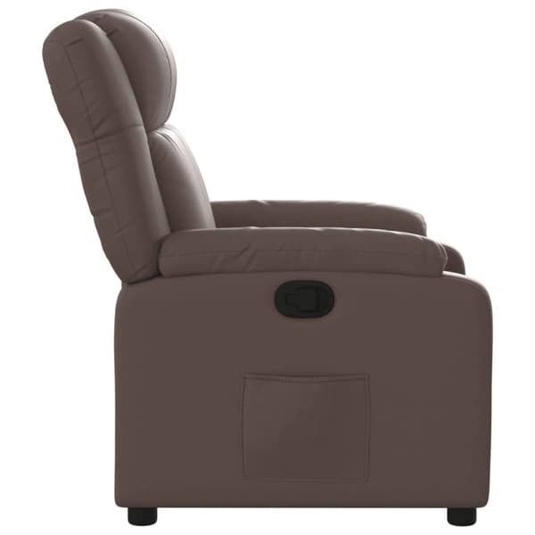 Reclinerfåtölj brun konstläder