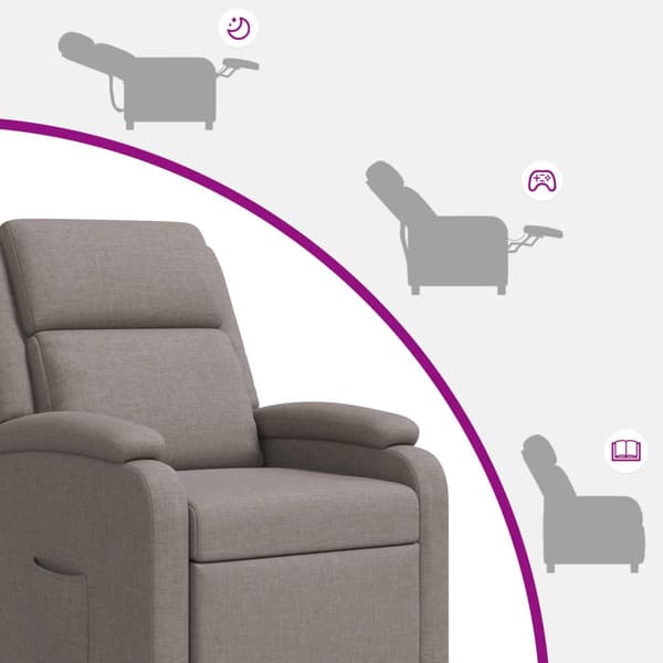 Massagefåtölj Taupe Tyg