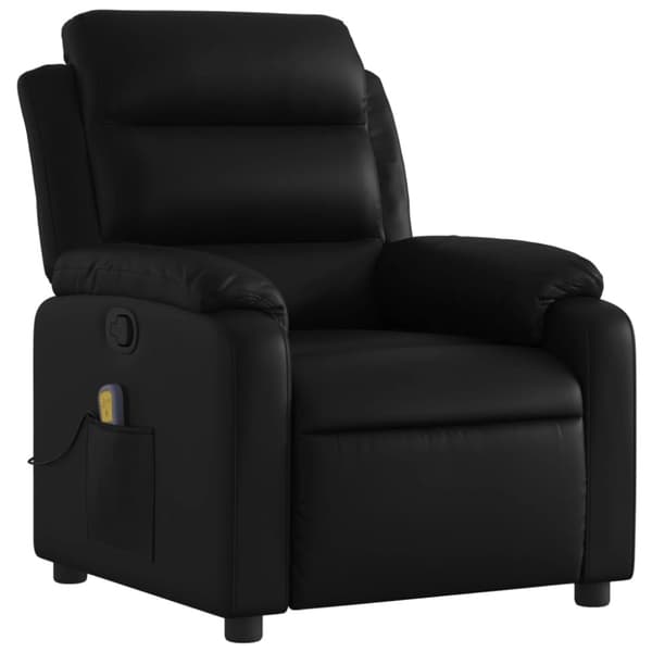 Massagefåtölj svart konstläder