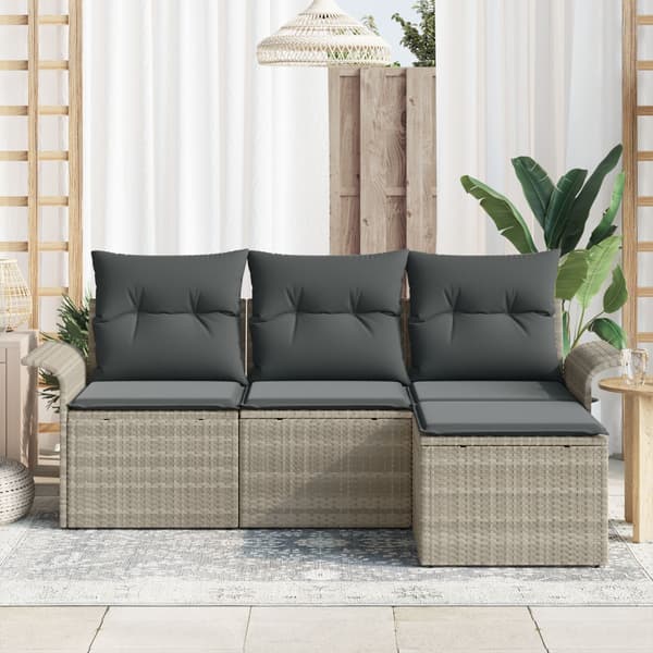 Soffset med kudde 4 pcs Grå konstrotting