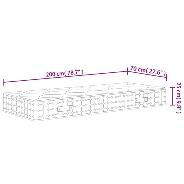 Pocketresårmadrass medium fast 70x200 cm