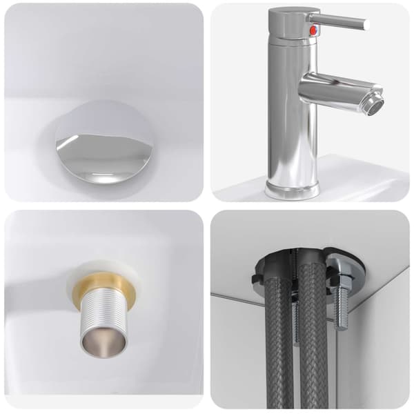 Badrumsmöbelset 5 pcs Vit Konstruerat trä och glas