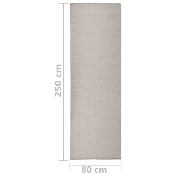 Utomhusmatta plattvävd 80x250 cm ljusgrå