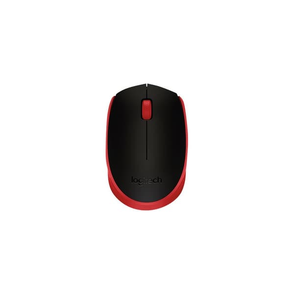 Logitech M171 - mus - 2.4 GHz - svart, röd