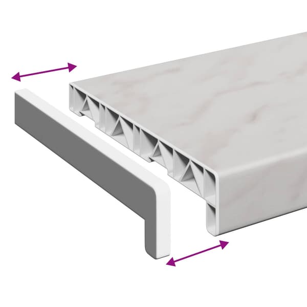 Fönsterbräda Marmorstruktur 60 x 20 x 4,5 cm PVC