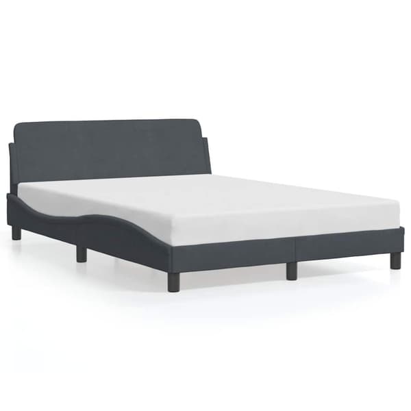 Bed Frame "Dover" Dark Grey 137x190 cm Velvet