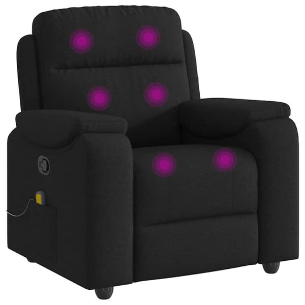 Massagefåtölj svart tyg