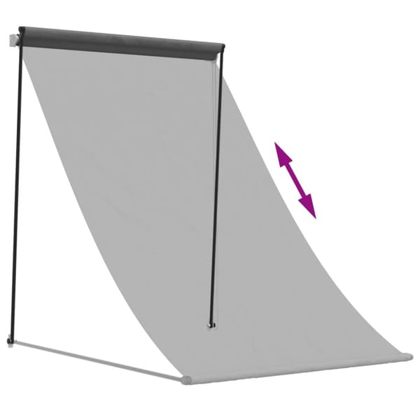 Markis infällbar antracit 150x150 cm tyg och stål