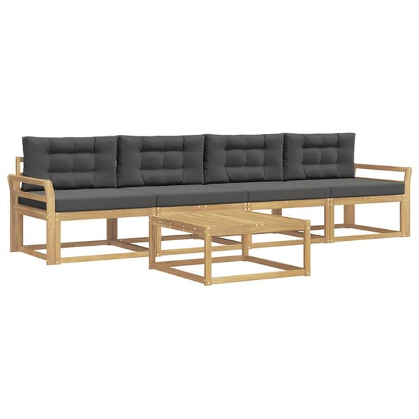 Utomhussoffset med kudde 4 pcs Vit och antracit