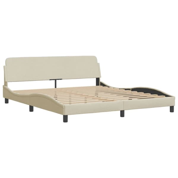 Bed Frame "Dover" Cream 160x200 cm Fabric