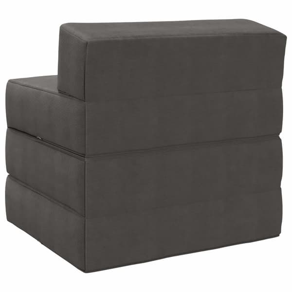 Fällbar Soffbed Mörkgrå 200 x 70 x 10 cm Kordread tyg