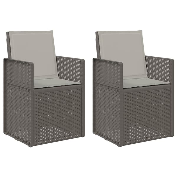 Trädgårdsmatstolar 2 pcs Ljusgrå PP
