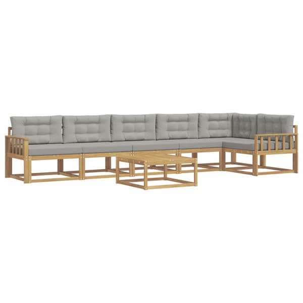 Utomhussoffset 7 pcs Vit och ljusgrå 79 x 79 x 37 cm Polyester