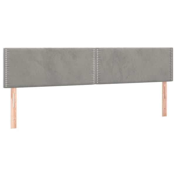Ramsäng med madrass ljusgrå 200x200 cm sammet