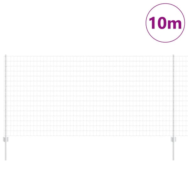 Stängsel med stolpe Silver 1,2 x 10 m Stål