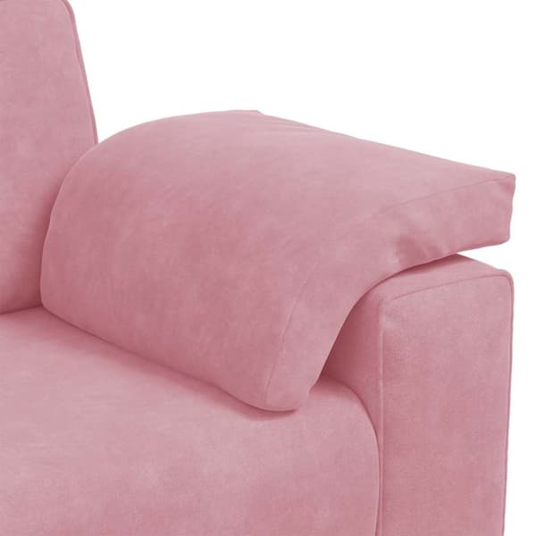 3-sitssoffa rosa 220x77x82 cm sammet