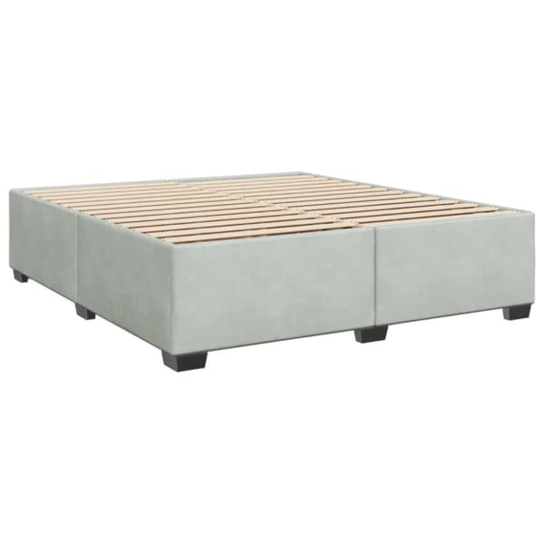 Ramsäng med madrass ljusgrå 200x200 cm sammet