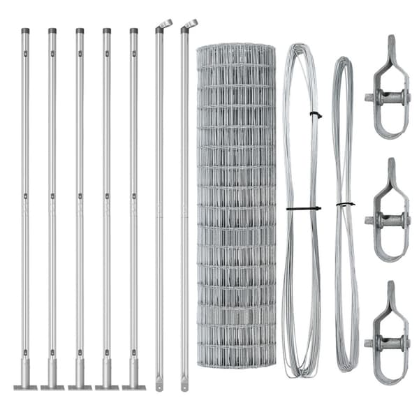 Stängsel med stolpe Silver 1,2 x 10 m Stål