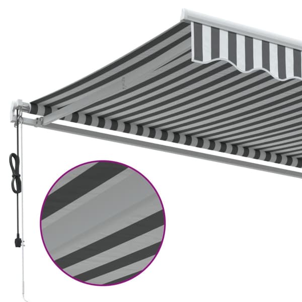 Markis automatiskt infällbar antracit&vit 350x250 cm