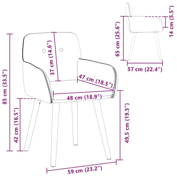Matstolar 4 pcs Bouclé Mörkgrå 59 x 57 x 85 cm