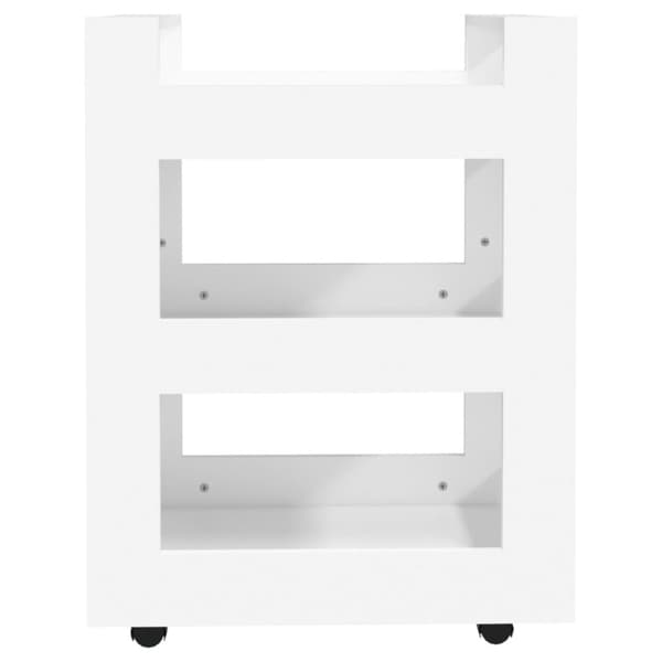 Köksvagn vit 60x45x80 cm konstruerat trä